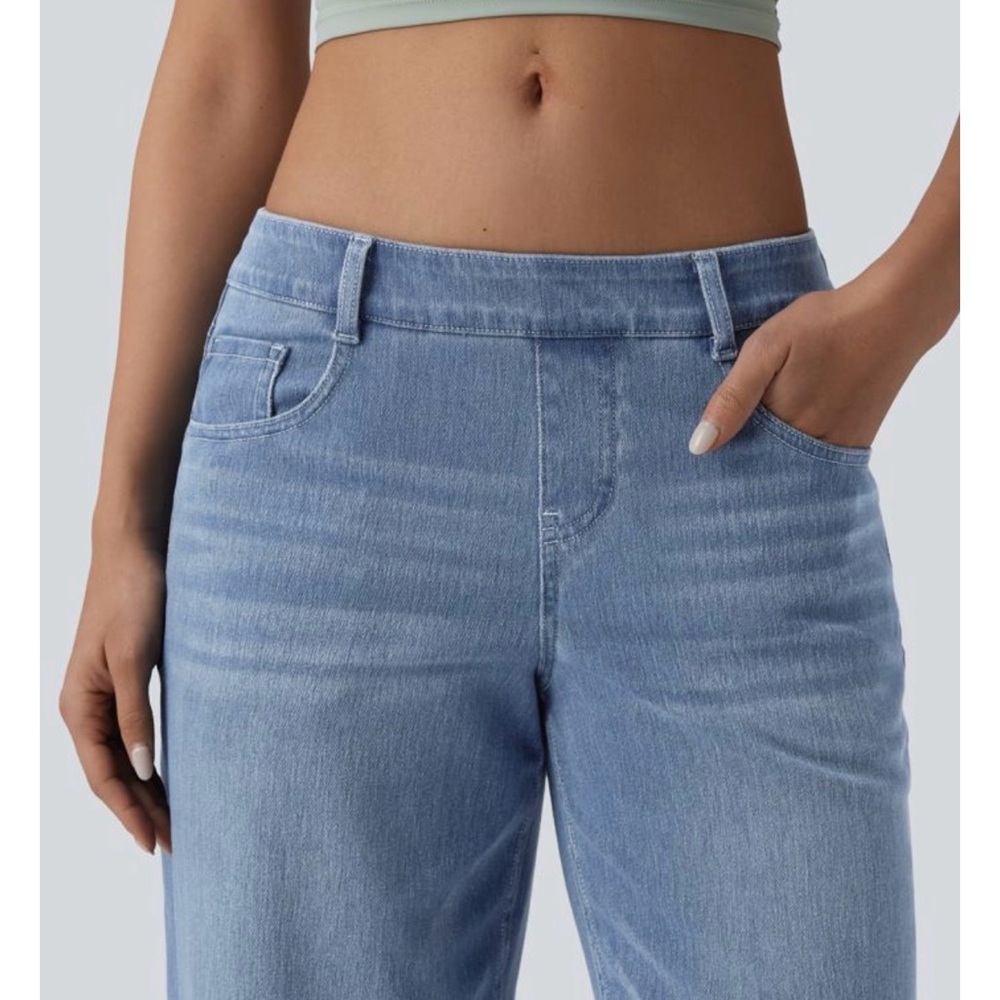 Halara Flex Low Rise Wide Leg Casual Jeans with Pockets